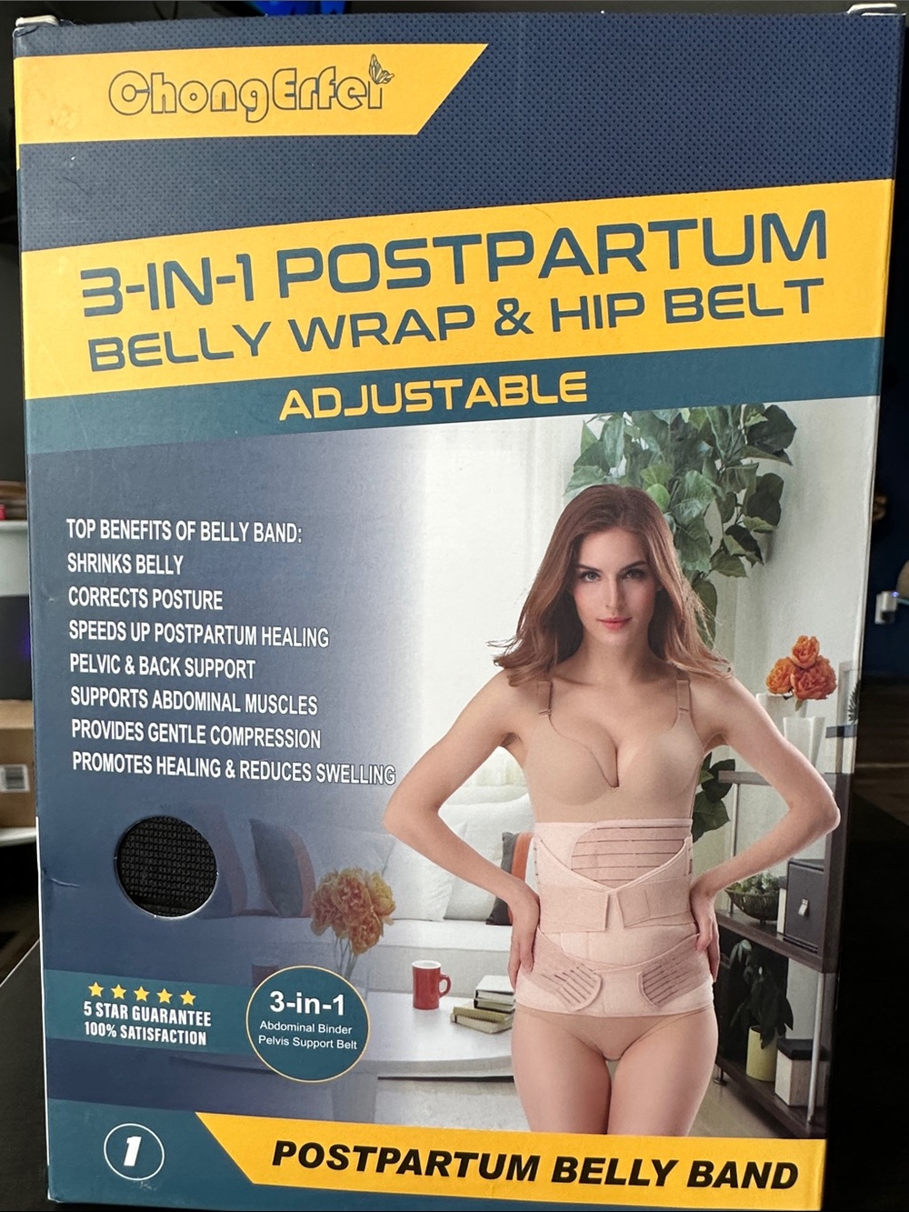 ChongEffei 3-in-1 Postpartum Belly Band - Black